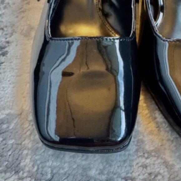 Zara Black Patent Double Strap Low Block Heel Mary Janes - Picture 11 of 15